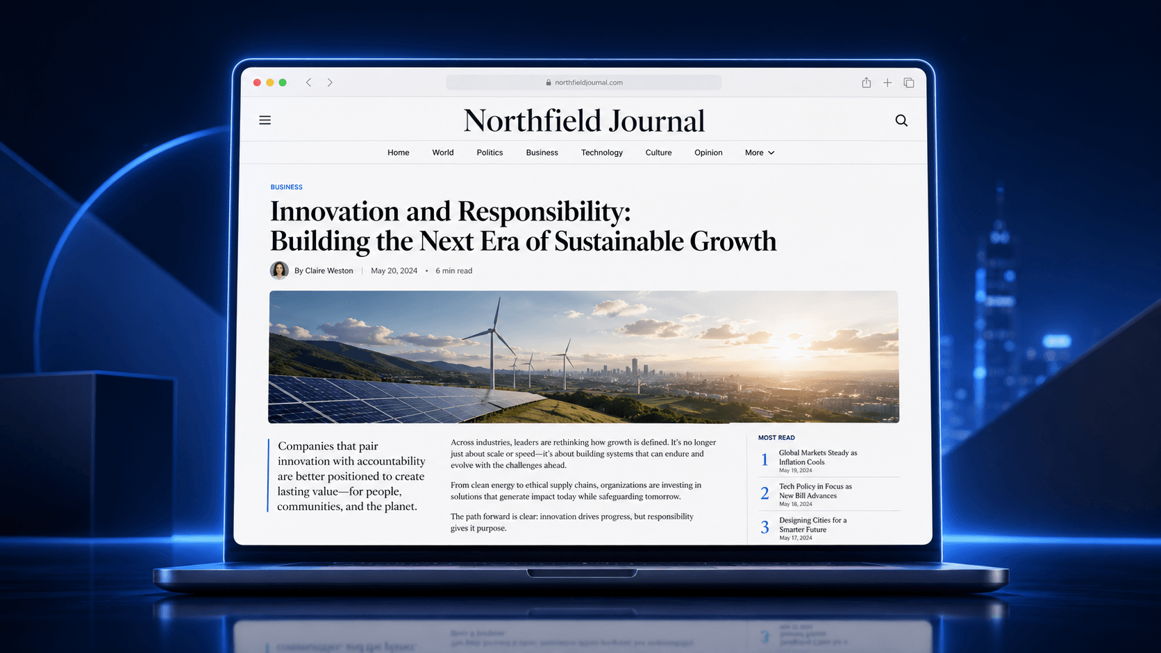 Press feature, your story on a recognised publication: headline, byline, masthead